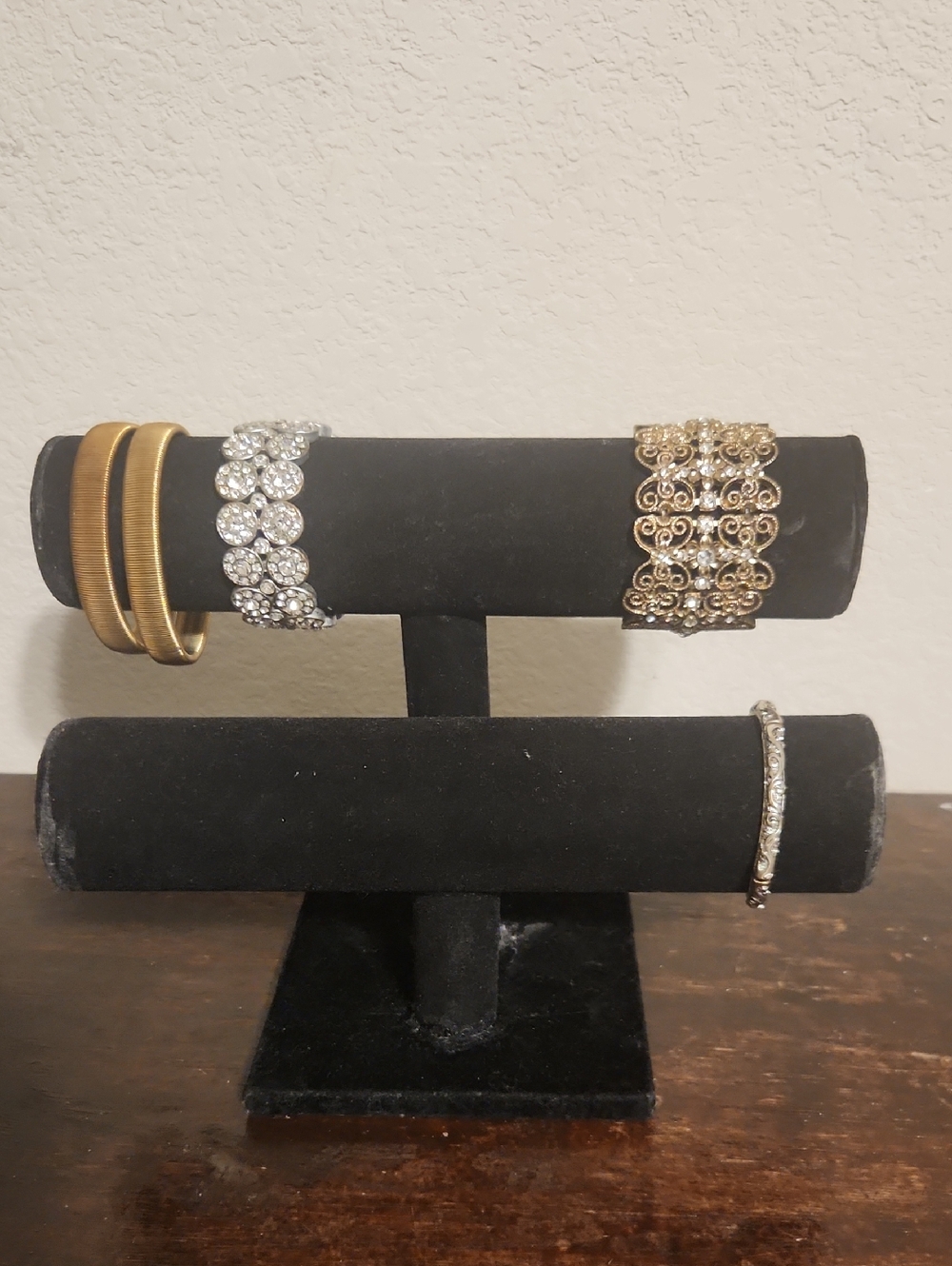 Gold and Silver Mixed Metal Bracelets Set - Women's Jewelry